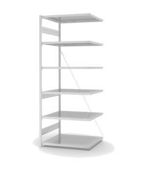 Fachbodenregal Anbauregal ORION PLUS, 2.500×1.000×800 mm, lichtgrau