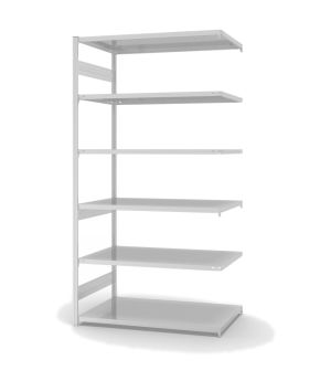 Fachbodenregal Anbauregal ORION PLUS, 2.500×1.300×800 mm, lichtgrau