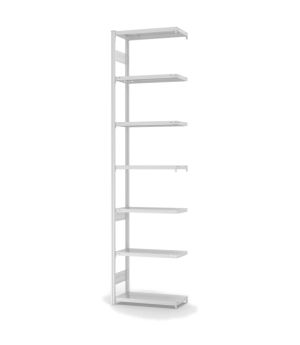 Fachbodenregal Anbauregal ORION PLUS, 3.000×750×300 mm, lichtgrau