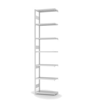 Fachbodenregal Anbauregal ORION PLUS, 3.000×750×300 mm, lichtgrau