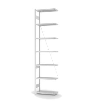Fachbodenregal Anbauregal ORION PLUS, 3.000×750×300 mm, lichtgrau
