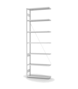 Lebensmittelregal Anbauregal ORION PLUS, 3.000×1.000×300 mm, weiss
