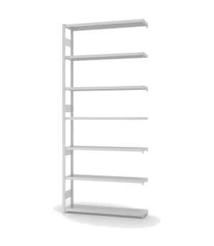 Fachbodenregal Anbauregal ORION PLUS, 3.000×1.300×300 mm, lichtgrau
