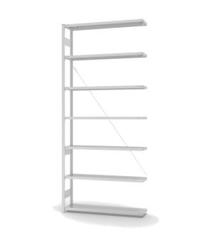 Fachbodenregal Anbauregal ORION PLUS, 3.000×1.300×300 mm, lichtgrau