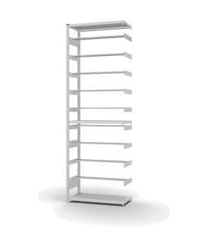 Pendelhefterregal Anbauregal ORION PLUS, 3.000×1.000×400 mm, lichtgrau