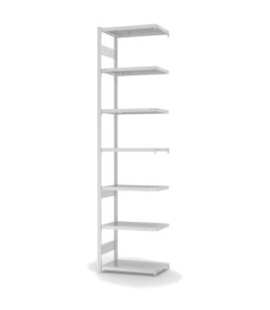 Fachbodenregal Anbauregal ORION PLUS, 3.000×750×400 mm, lichtgrau