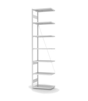 Fachbodenregal Anbauregal ORION PLUS, 3.000×750×400 mm, lichtgrau