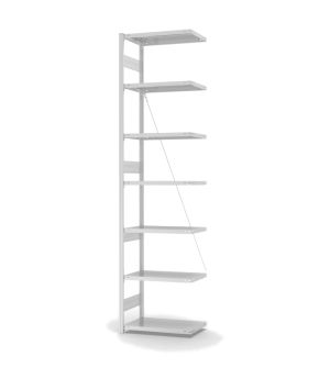 Fachbodenregal Anbauregal ORION PLUS, 3.000×750×400 mm, lichtgrau