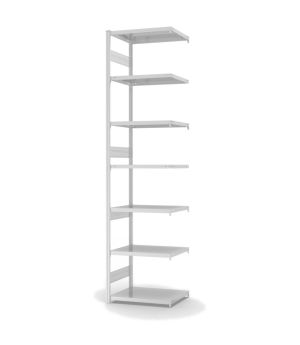 Fachbodenregal Anbauregal ORION PLUS, 3.000×750×500 mm, lichtgrau