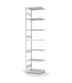 Fachbodenregal Anbauregal ORION PLUS, 3.000×750×500 mm, lichtgrau