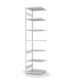 Fachbodenregal Anbauregal ORION PLUS, 3.000×750×600 mm, lichtgrau