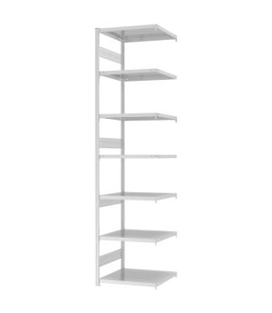 Fachbodenregal Anbauregal ORION PLUS, 3.000×750×600 mm, lichtgrau