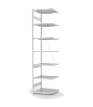 Fachbodenregal Anbauregal ORION PLUS, 3.000×750×600 mm, lichtgrau