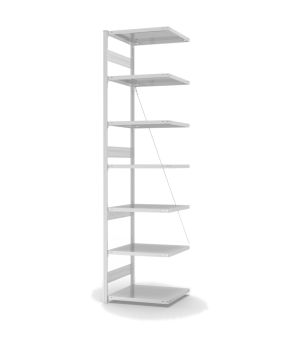 Fachbodenregal Anbauregal ORION PLUS, 3.000×750×600 mm, lichtgrau