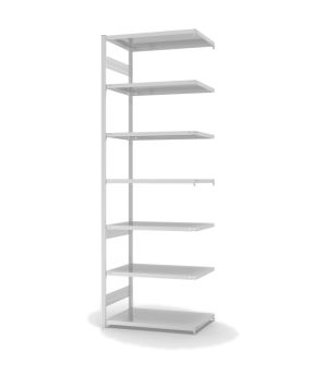 Fachbodenregal Anbauregal ORION PLUS, 3.000×1.000×600 mm, lichtgrau