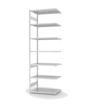 Fachbodenregal Anbauregal ORION PLUS, 3.000×1.000×600 mm, lichtgrau