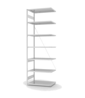 Fachbodenregal Anbauregal ORION PLUS, 3.000×1.000×600 mm, lichtgrau