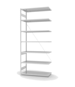 Fachbodenregal Anbauregal ORION PLUS, 3.000×1.300×600 mm, lichtgrau
