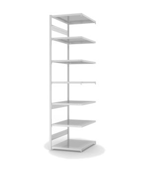 Fachbodenregal Anbauregal ORION PLUS, 3.000×750×800 mm, lichtgrau