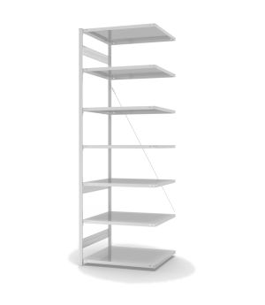 Lebensmittelregal Anbauregal ORION PLUS, 3.000×1.000×800 mm, weiss