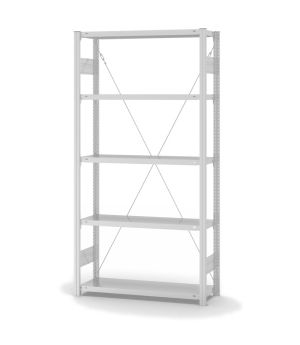Antibakterielles Regal Grundregal ORION PLUS, 2.000×1.000×300 mm, verkehrsweiss