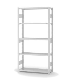 Fachbodenregal Grundregal ORION PLUS, 2.000×1.000×300 mm, lichtgrau
