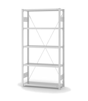 Fachbodenregal Grundregal ORION PLUS, 2.000×1.000×300 mm, lichtgrau