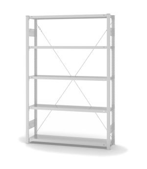 Fachbodenregal Grundregal ORION PLUS, 2.000×1.300×300 mm, lichtgrau
