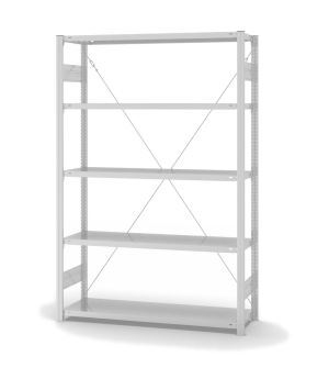 Fachbodenregal Grundregal ORION PLUS, 2.000×1.300×400 mm, lichtgrau