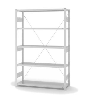 Fachbodenregal Grundregal ORION PLUS, 2.000×1.300×400 mm, lichtgrau