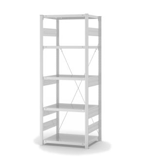 Fachbodenregal Grundregal ORION PLUS, 2.000×750×500 mm, lichtgrau