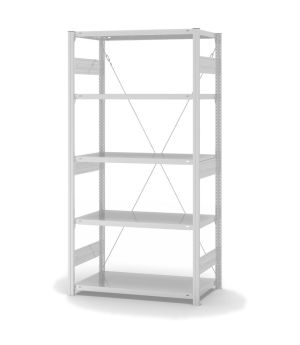 Fachbodenregal Grundregal ORION PLUS, 2.000×1.000×500 mm, lichtgrau