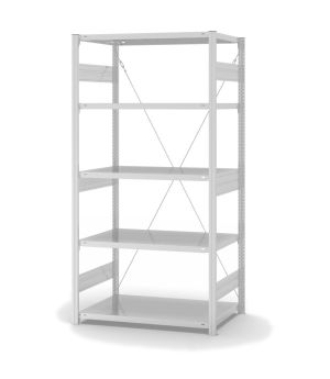 Fachbodenregal Grundregal ORION PLUS, 2.000×1.000×600 mm, lichtgrau