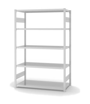 Fachbodenregal Grundregal ORION PLUS, 2.000×1.300×600 mm, lichtgrau
