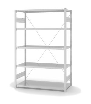Fachbodenregal Grundregal ORION PLUS, 2.000×1.300×600 mm, lichtgrau