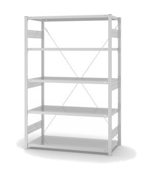 Fachbodenregal Grundregal ORION PLUS, 2.000×1.300×600 mm, lichtgrau