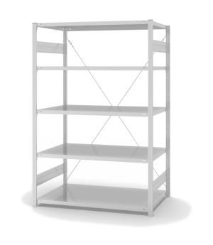 Fachbodenregal Grundregal ORION PLUS, 2.000×1.300×800 mm, lichtgrau