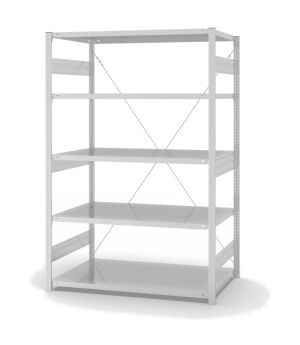 Fachbodenregal Grundregal ORION PLUS, 2.000×1.300×800 mm, lichtgrau