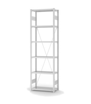 Fachbodenregal Grundregal ORION PLUS, 2.500×750×300 mm, lichtgrau