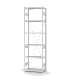 Fachbodenregal Grundregal ORION PLUS, 2.500×750×300 mm, lichtgrau