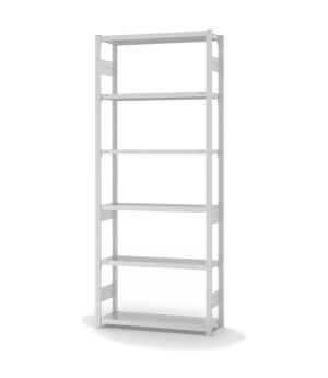 Fachbodenregal Grundregal ORION PLUS, 2.500×1.000×300 mm, lichtgrau
