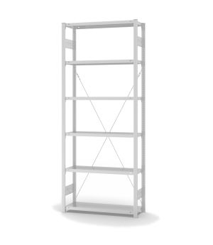 Antibakterielles Regal Grundregal ORION PLUS, 2.500×1.000×300 mm, verkehrsweiss