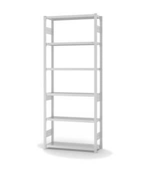 Fachbodenregal Grundregal ORION PLUS, 2.500×1.000×300 mm, lichtgrau