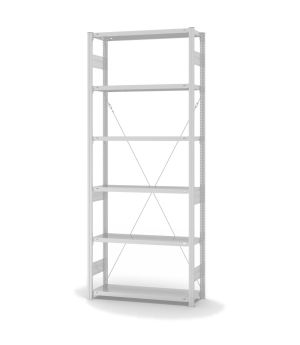 Fachbodenregal Grundregal ORION PLUS, 2.500×1.000×300 mm, lichtgrau