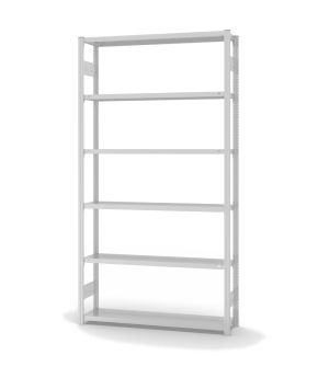 Fachbodenregal Grundregal ORION PLUS, 2.500×1.300×300 mm, lichtgrau