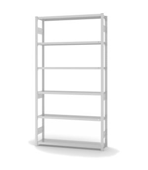 Fachbodenregal Grundregal ORION PLUS, 2.500×1.300×300 mm, lichtgrau