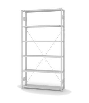 Fachbodenregal Grundregal ORION PLUS, 2.500×1.300×300 mm, lichtgrau