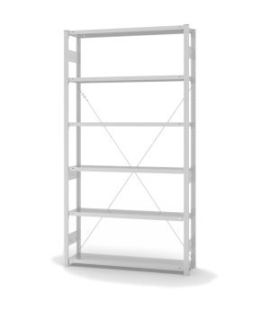 Fachbodenregal Grundregal ORION PLUS, 2.500×1.300×300 mm, lichtgrau