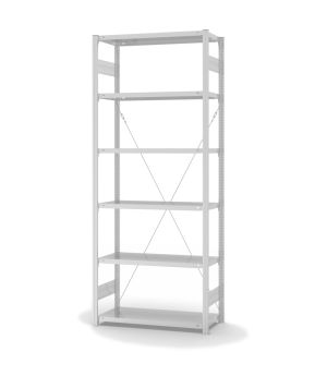 Antibakterielles Regal Grundregal ORION PLUS, 2.500×1.000×400 mm, verkehrsweiss