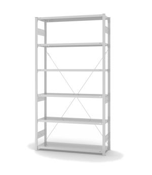 Fachbodenregal Grundregal ORION PLUS, 2.500×1.300×400 mm, lichtgrau